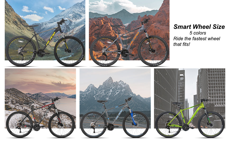 Hiland Aluminum Mountain Bike 21 Speeds,
Hydraulic Disc-Brakes, Lock-Out Suspension Fork, 
27.5 inch Wheel, Bike for Men Mens