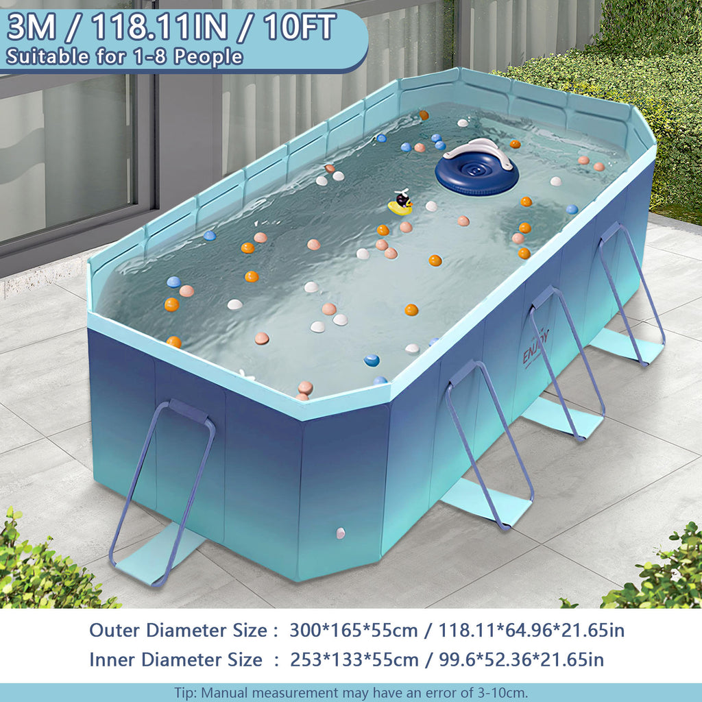 2.6m-3m Foldable Non-Inflatable Kids and Adults Outdoor Swimming Pool 
Summer Water Party Large Family Pool