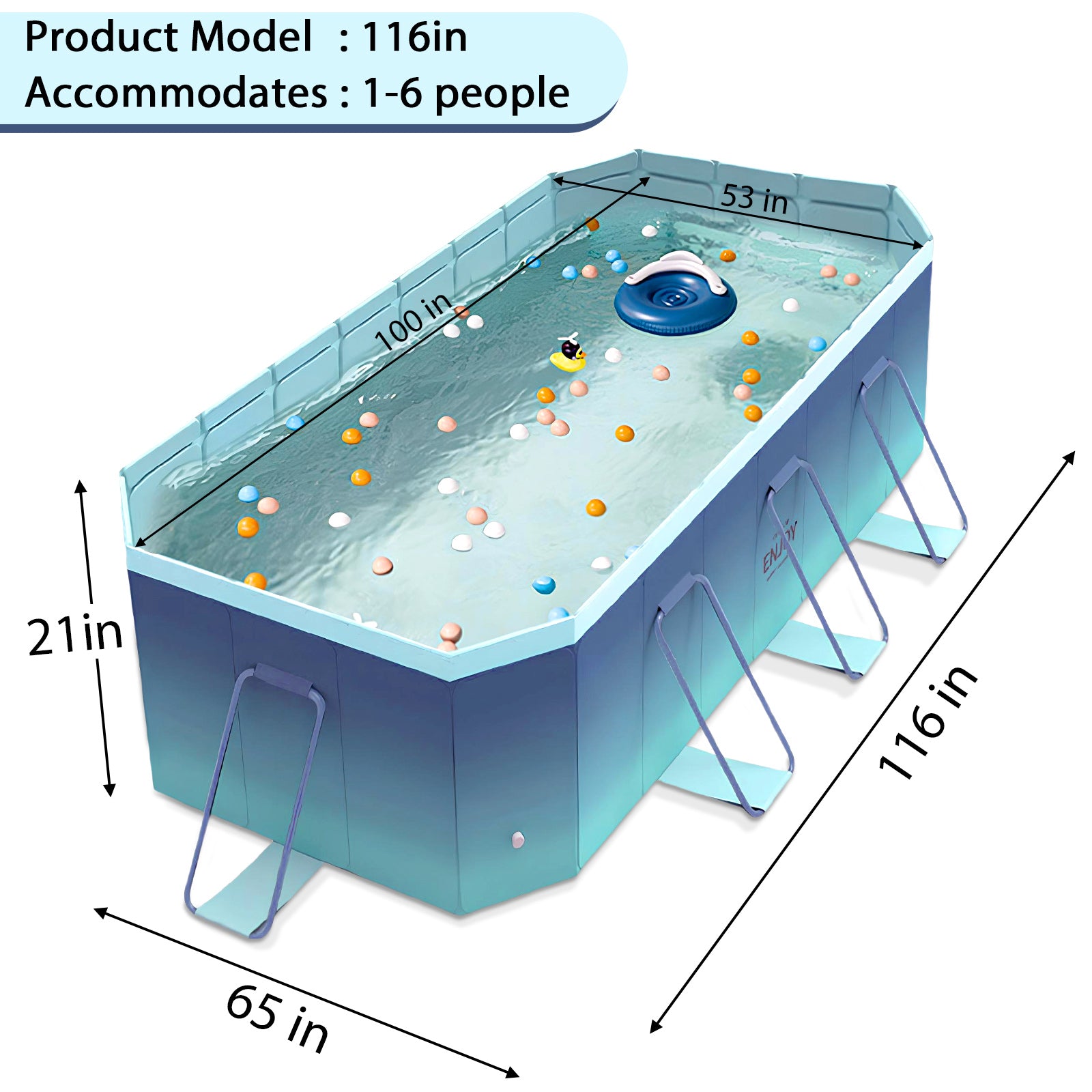 2.6m-3m Foldable Non-Inflatable Kids and Adults Outdoor Swimming Pool 
Summer Water Party Large Family Pool