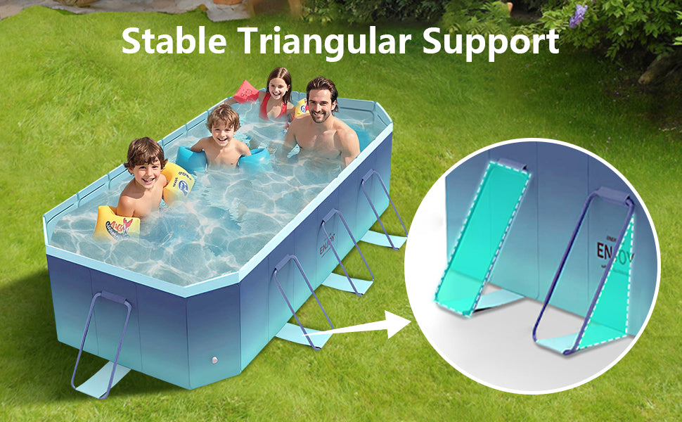 2.6m-3m Foldable Non-Inflatable Kids and Adults Outdoor Swimming Pool 
Summer Water Party Large Family Pool
