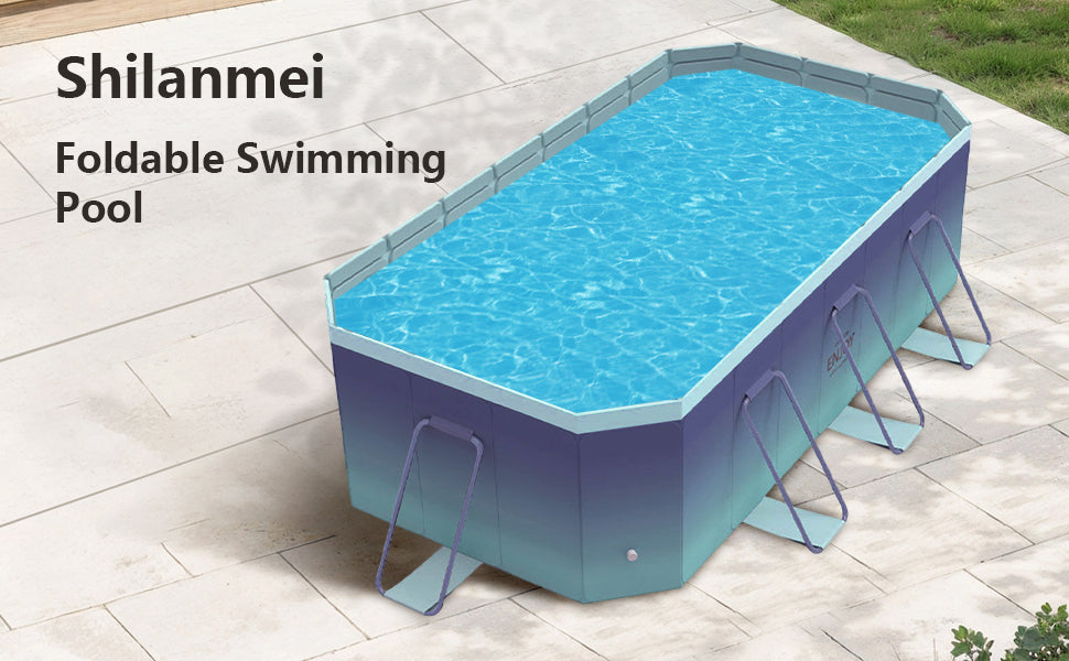 2.6m-3m Foldable Non-Inflatable Kids and Adults Outdoor Swimming Pool 
Summer Water Party Large Family Pool