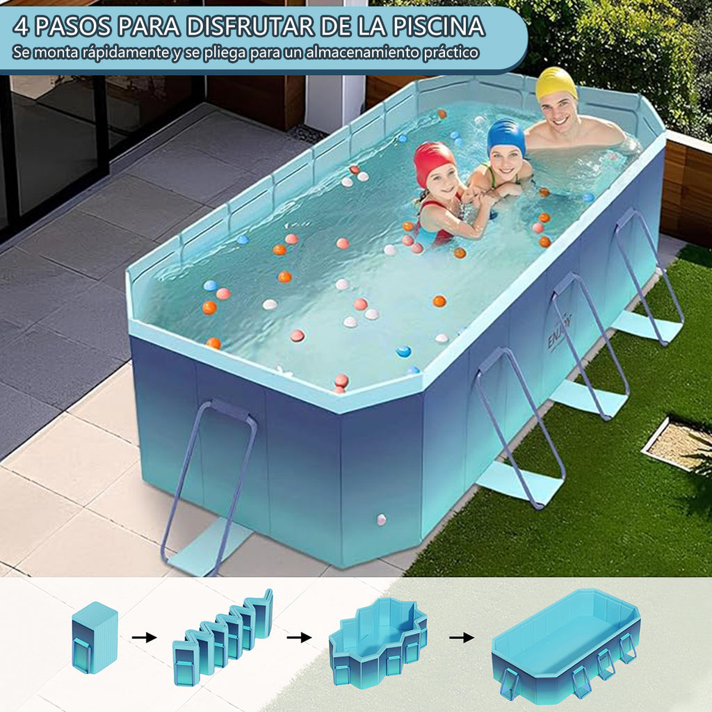2.6m-3m Foldable Non-Inflatable Kids and Adults Outdoor Swimming Pool 
Summer Water Party Large Family Pool
