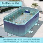 2.6m-3m Foldable Non-Inflatable Kids and Adults Outdoor Swimming Pool 
Summer Water Party Large Family Pool