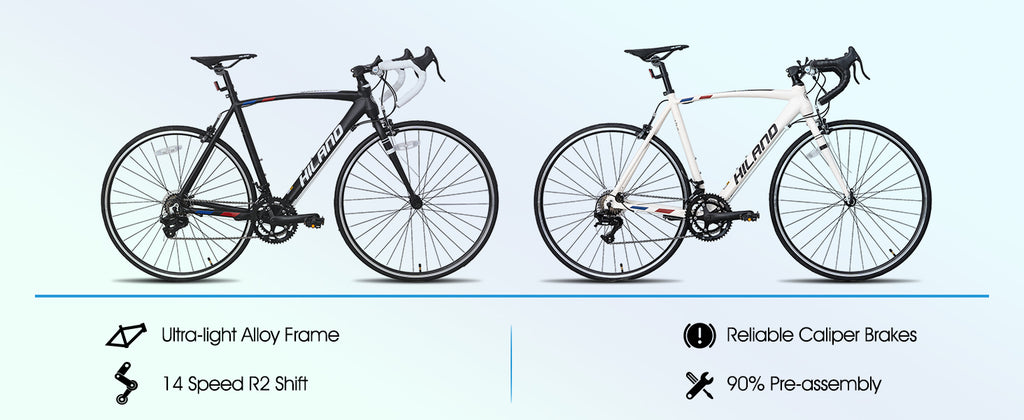 Hiland 700c road bike, 14 speeds, lightweight aluminum frame, racing bike, for men and women