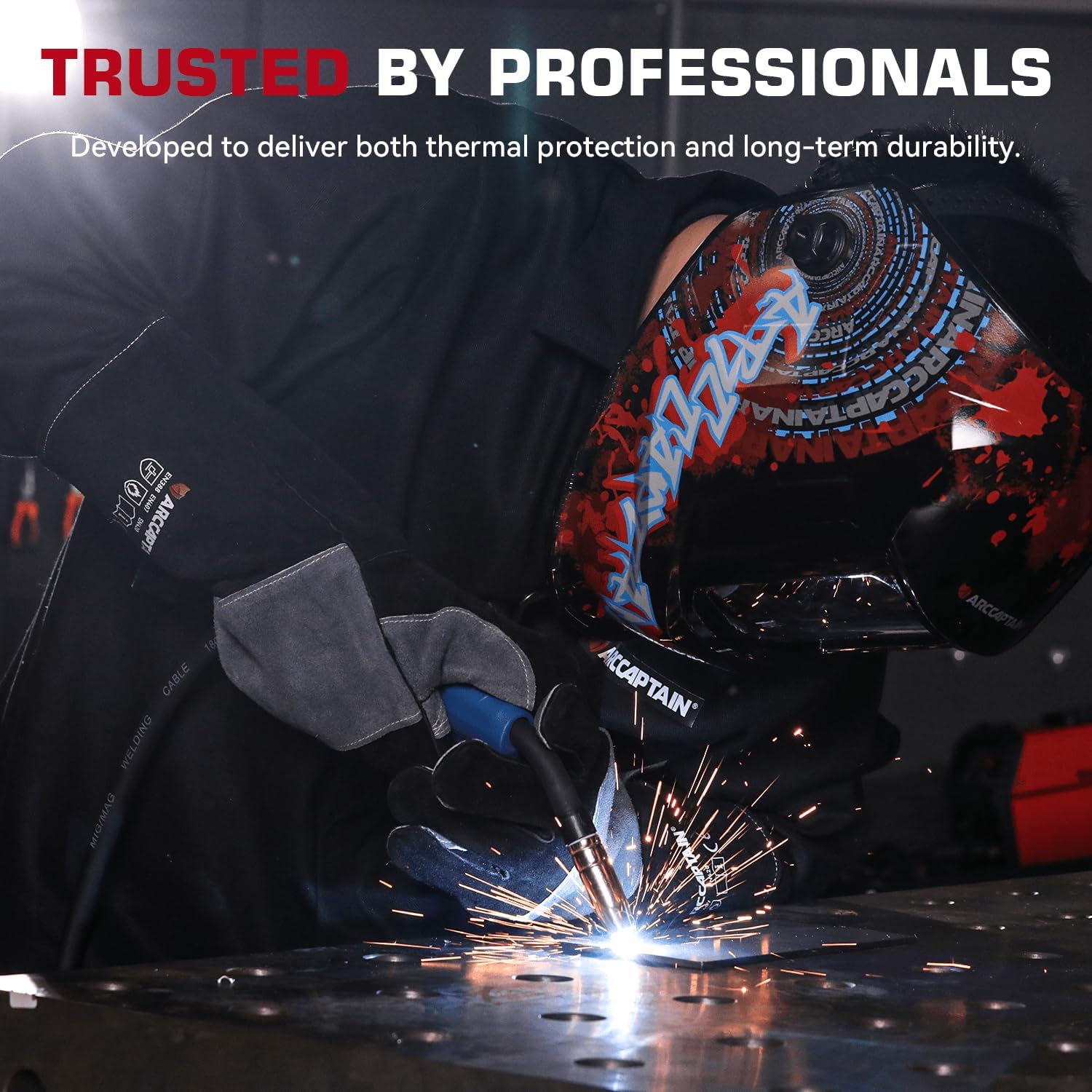 ARCCAPTAIN 16inch Welding Gloves Multifunctional 
Heat Resistant Mig/Stick/Tig Welder