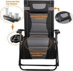 XXL Oversize Recliner , Folding Chair for Camping, 
Patio, Outdoors Zero Gravity Extra Wide Reclining Padded Seats with Sunshade