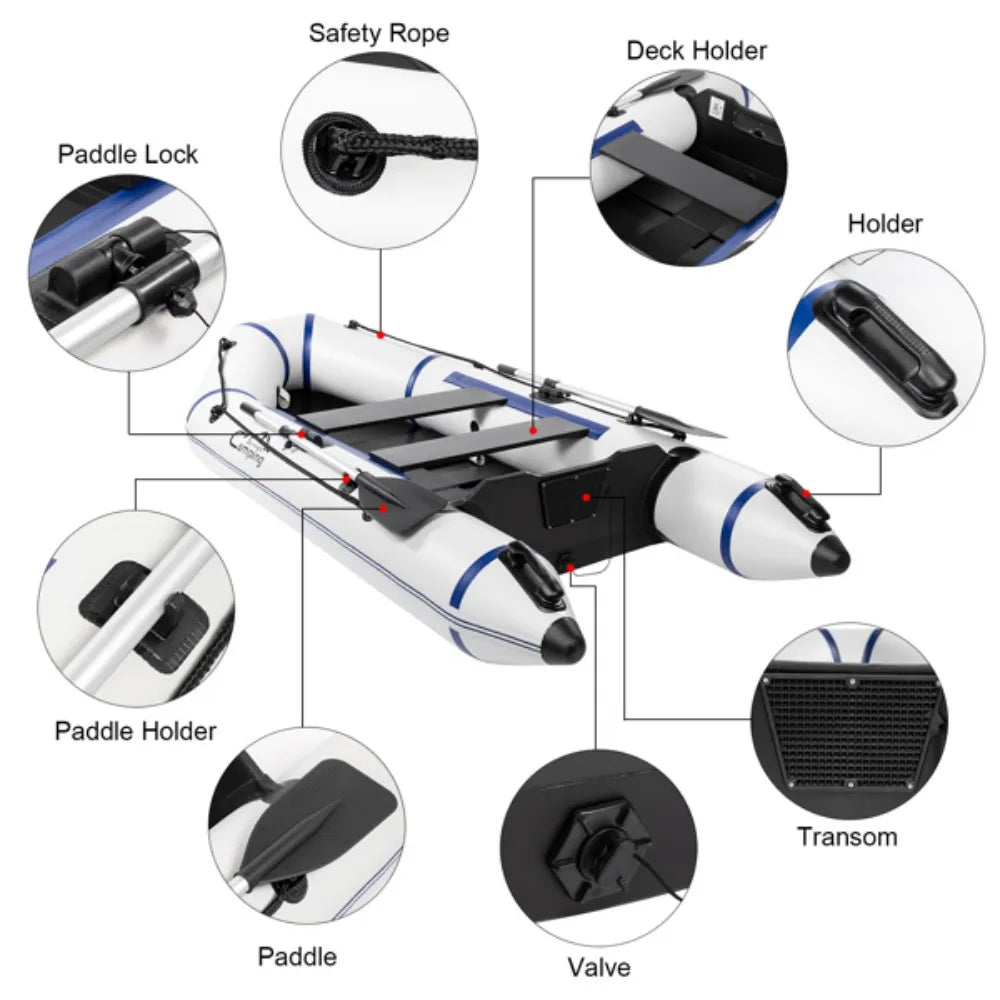 Camping Survivals 10ft PVC 330kg Water Adult Assault Boat .
Double rowing boat .. Suitable for wild fishing and diving rescue
