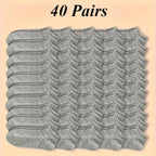 40 Pairs of Simple Black, White, and Gray Socks,
 Elastic, Breathable, and Odor Resistant, Suitable for Outdoor Sports Wear