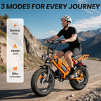 Electric Bike M7 for Teens,20" Ebike,
750W Peak Motor,24.9mph,
48V 15Ah Removable Battery,50 Miles Pure Electric,70 Miles PAS