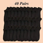 40 Pairs of Simple Black, White, and Gray Socks,
 Elastic, Breathable, and Odor Resistant, Suitable for Outdoor Sports Wear
