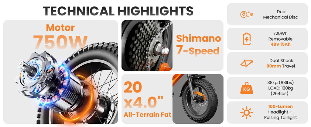 Electric Bike M7 for Teens,20" Ebike,
750W Peak Motor,24.9mph,
48V 15Ah Removable Battery,50 Miles Pure Electric,70 Miles PAS