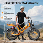 Electric Bike M7 for Teens,20" Ebike,
750W Peak Motor,24.9mph,
48V 15Ah Removable Battery,50 Miles Pure Electric,70 Miles PAS