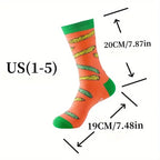 1 Pair of Green Pink Kimchi Socks with Fun Pattern 
Design and Soft Fabric, Suitable for Funny Gift Giving, Humorous