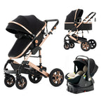 Baby Stroller Combo 
Car Seat Travel System 
for Newborn with Isofix Base,   Baby Carriage 3in1 Reversible Toddler Stroller