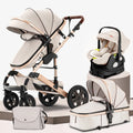 Baby Stroller Combo 
Car Seat Travel System 
for Newborn with Isofix Base,   Baby Carriage 3in1 Reversible Toddler Stroller