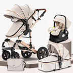 Baby Stroller Combo 
Car Seat Travel System 
for Newborn with Isofix Base,   Baby Carriage 3in1 Reversible Toddler Stroller