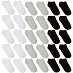 40 Pairs of Simple Black, White, and Gray Socks,
 Elastic, Breathable, and Odor Resistant, Suitable for Outdoor Sports Wear