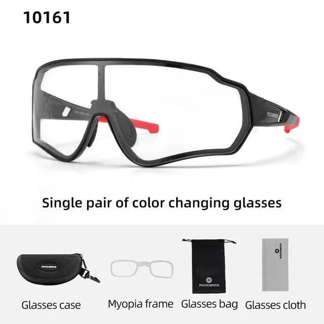 ROCKBROS Cycling Sunglasses Photochromic Road Bike UV400 Bicycle Eyewear MTB Mountain Bicycle Cycling Goggles