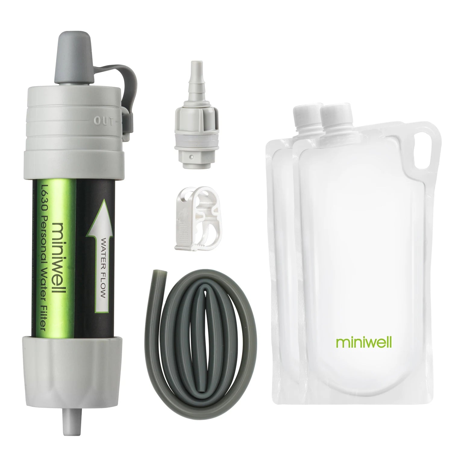 Miniwell Portable Camping Water Filter System with 2000 Liters Filtration Capacity for Outdoor Emergency Survival Tool