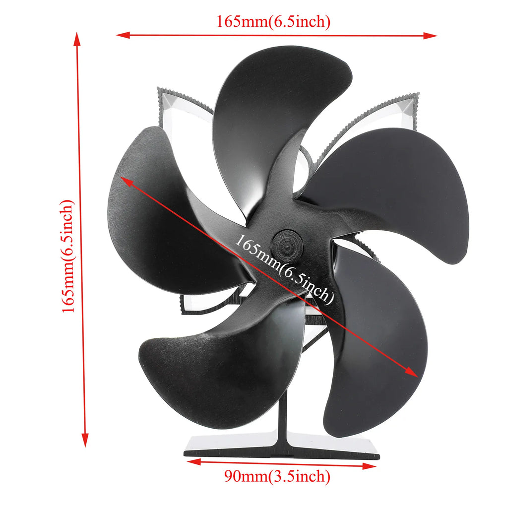 6 Blade Stove Fan Silent Efficient Heat Distribution , 
for Fireplace Wood  Burner Ecofan Heat Powered