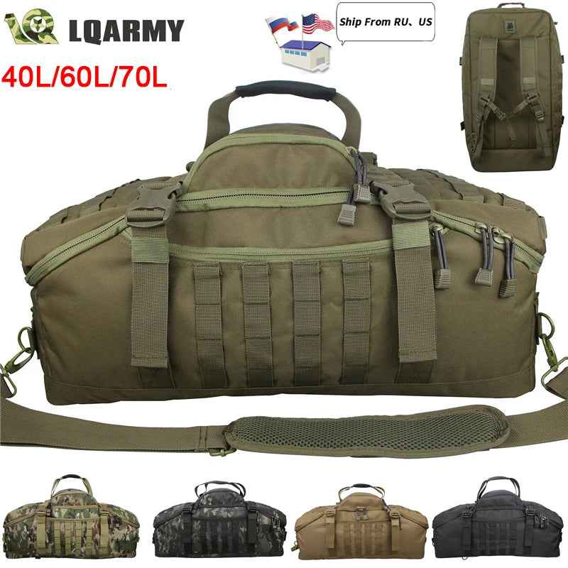 40L 60L 80L Waterproof Travel Bags Large Capacity  Men Duffel Bag