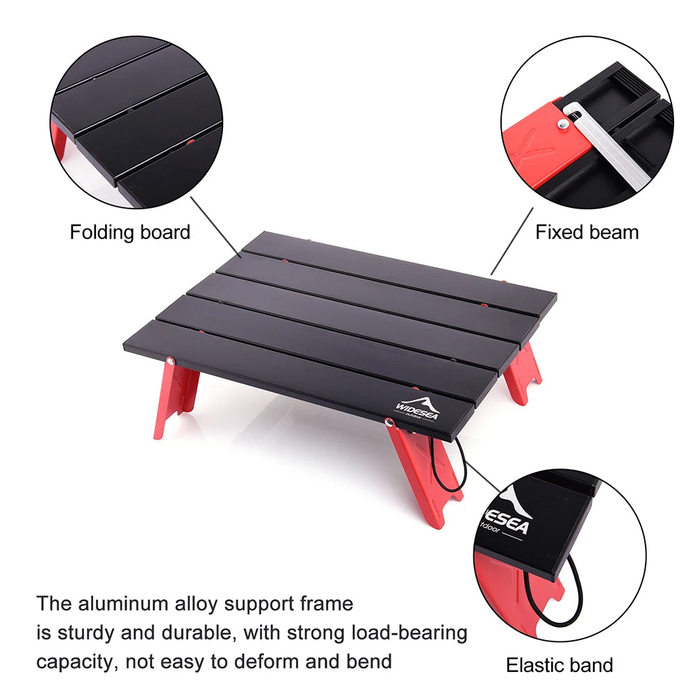 Widesea Camping Mini Portable Foldable Table
Outdoor Picnic Barbecue 
Tableware Ultra Light , bed desk