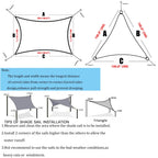 160GSM Waterproof Awning Sunshade Sun Shade Sail For Outdoor Garden Beach Camping Patio Pool Sun Canopy Tent Sun Shelter