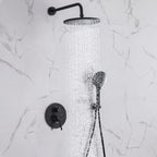 Black Concealed Shower System
Rain Waterfall Bathroom Embedded Shower Faucet Set with Tub Spout