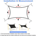 Sun Shade Sail Outdoor Canopy 6/5/4/3M UV Block Shade Cloth Sunscreen Awning with Free Ropes for Garden Patio Pool Cover Shelter
