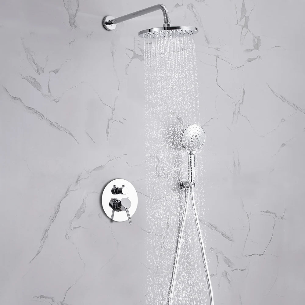 Black Concealed Shower System
Rain Waterfall Bathroom Embedded Shower Faucet Set with Tub Spout