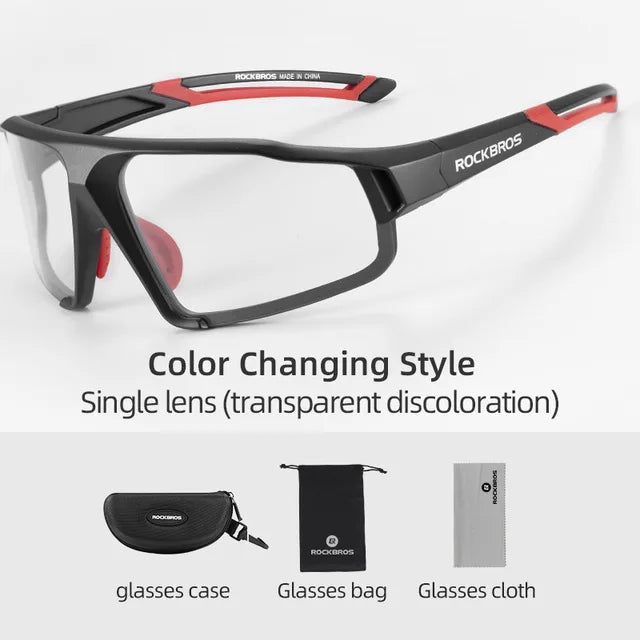 ROCKBROS Cycling Sunglasses Photochromic Road Bike UV400 Bicycle Eyewear MTB Mountain Bicycle Cycling Goggles