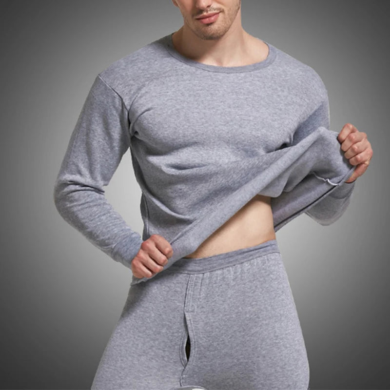 Men'S Winter Plus Velvet Thermal Underwear Suit 
Sports Windproof Thickened Thermal Ski  Suit Jacket + Pants