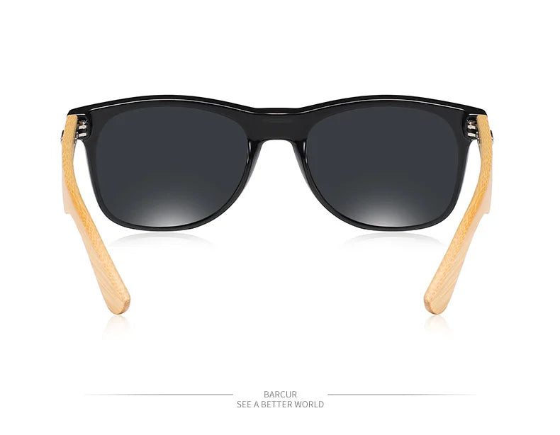 BARCUR Polarized Man Sunglasses Bamboo Sun Glasses for Women Wood UV400 Eyewear Oculos Blue Light Blocking Glasses