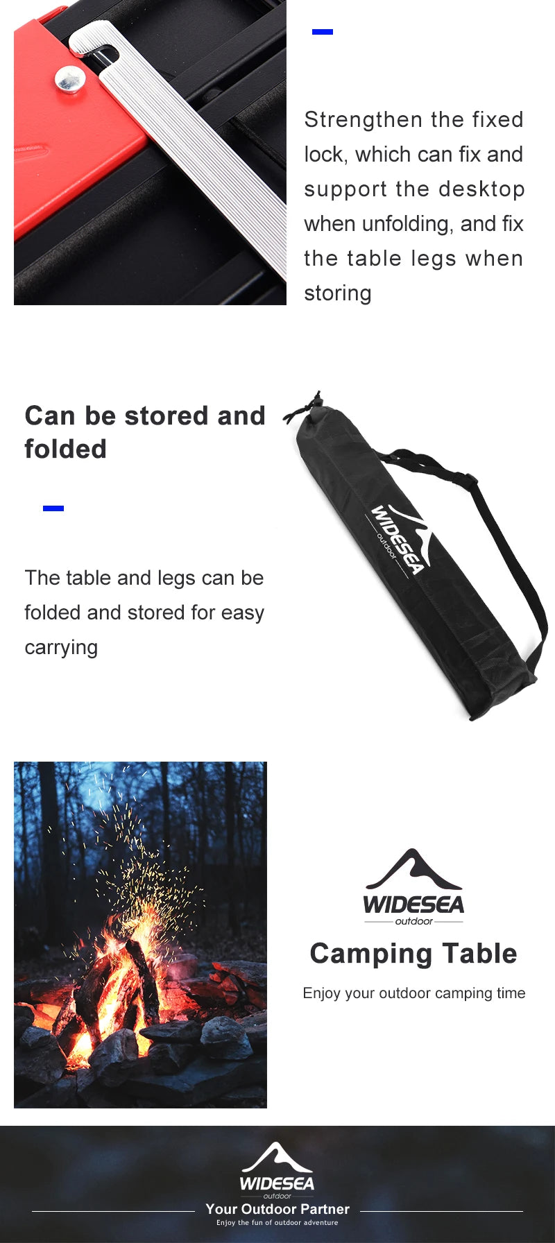 Widesea Camping Mini Portable Foldable Table
Outdoor Picnic Barbecue 
Tableware Ultra Light , bed desk