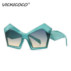 Fashion Oversized Irregular Cat Eye Sunglasses Women 2021 New Luxury Brand Designer Punk Big Frame Glasses Men Shades UV400