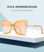 Cat Eye Sunglasses Women Fashion Luxulry Brand Design Retro Glasses Frame For Men Oversized Gradient Eyeglasses Spectacle UV400