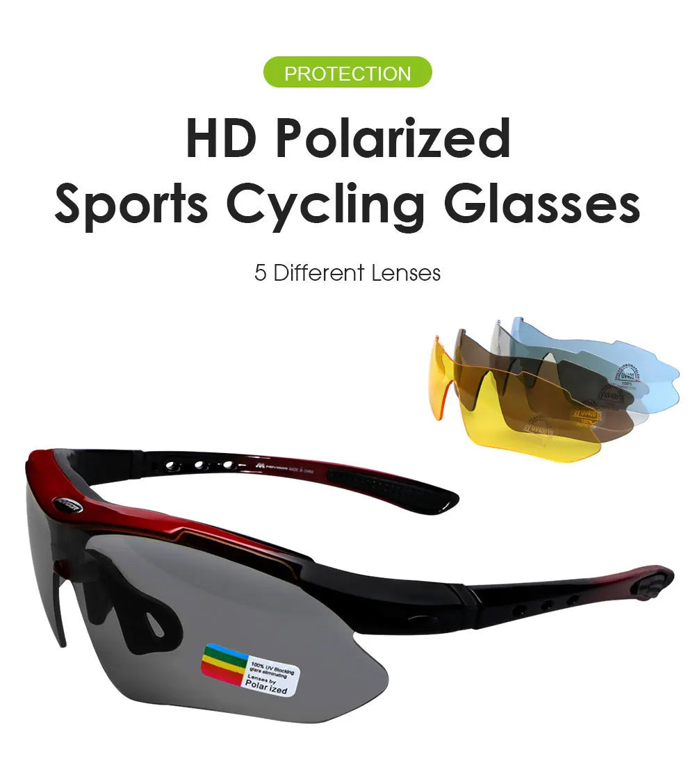MOVIGOR Polarized Cycling Glasses Sports Men's Sunglasses Road Mountain Bicycle Riding Protection Goggles Eyewear Women 5 Lens