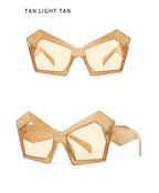 Fashion Oversized Irregular Cat Eye Sunglasses Women 2021 New Luxury Brand Designer Punk Big Frame Glasses Men Shades UV400