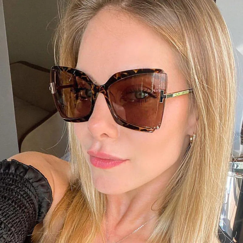 Cat Eye Sunglasses Women Fashion Luxulry Brand Design Retro Glasses Frame For Men Oversized Gradient Eyeglasses Spectacle UV400