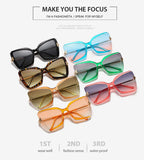 Cat Eye Sunglasses Women Fashion Luxulry Brand Design Retro Glasses Frame For Men Oversized Gradient Eyeglasses Spectacle UV400