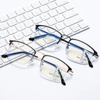 CLLOIO Titanium Alloy Photochromic Reading Glasses Men Progressive Multifocal Glasses Women Anti Blue Light Hyperopia Glasses