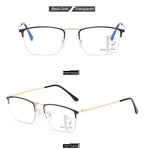 CLLOIO Titanium Alloy Photochromic Reading Glasses Men Progressive Multifocal Glasses Women Anti Blue Light Hyperopia Glasses