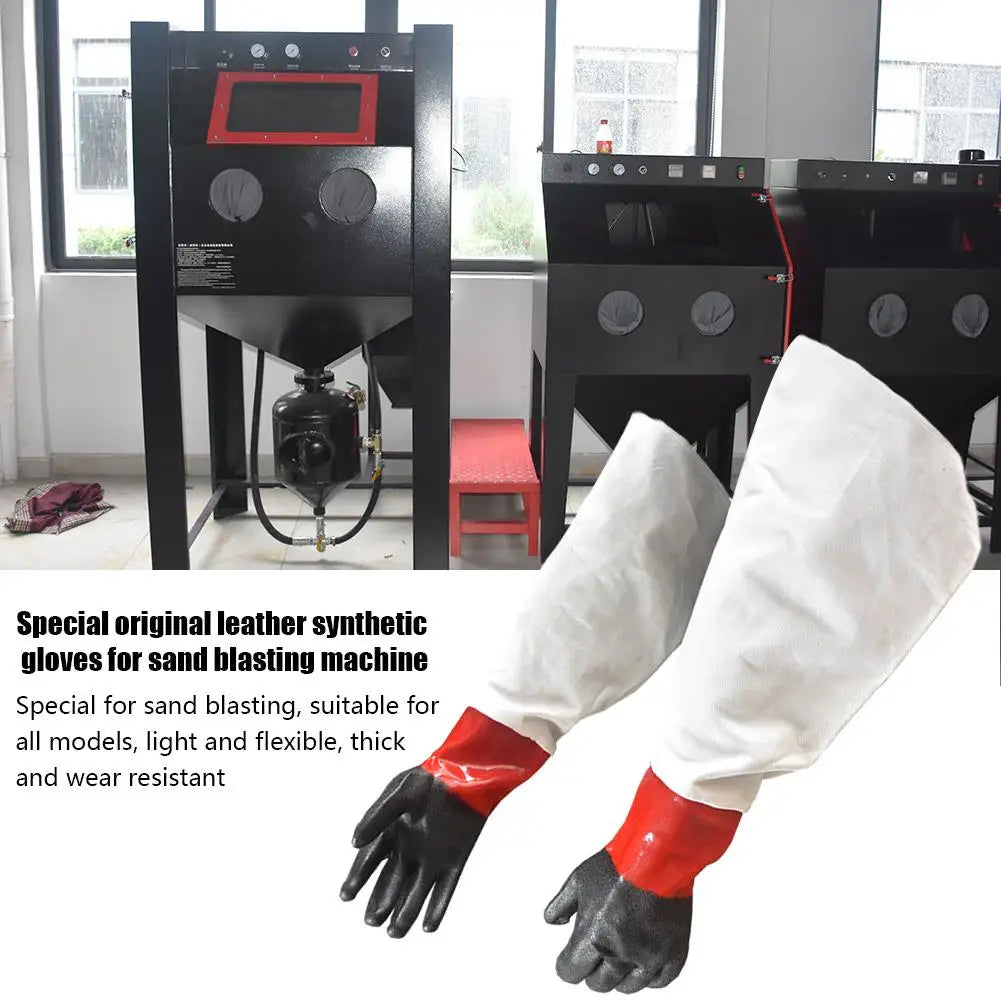 Canvas Leather Original Sandblasting Gloves Breathable Comfortable Wear-Resisting Gloves Sandblasting Machine Accessories