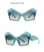 Fashion Oversized Irregular Cat Eye Sunglasses Women 2021 New Luxury Brand Designer Punk Big Frame Glasses Men Shades UV400