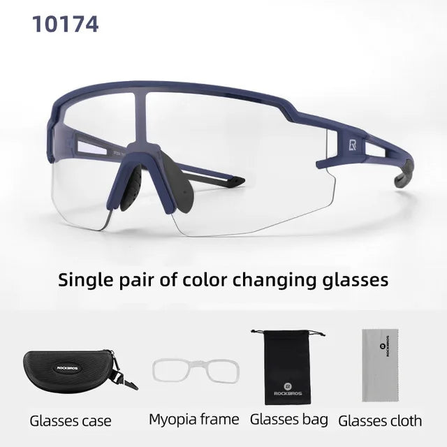 ROCKBROS Cycling Sunglasses Photochromic Road Bike UV400 Bicycle Eyewear MTB Mountain Bicycle Cycling Goggles