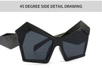 Fashion Oversized Irregular Cat Eye Sunglasses Women 2021 New Luxury Brand Designer Punk Big Frame Glasses Men Shades UV400