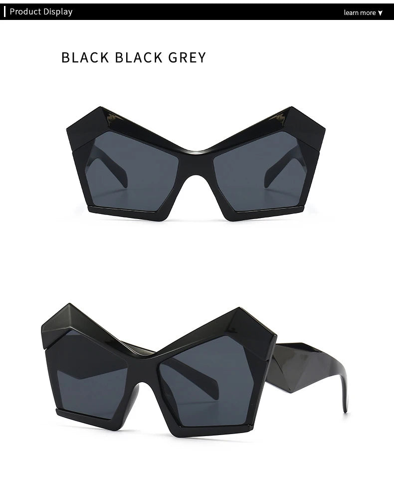 Fashion Oversized Irregular Cat Eye Sunglasses Women 2021 New Luxury Brand Designer Punk Big Frame Glasses Men Shades UV400