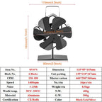 6 Blade Stove Fan Silent Efficient Heat Distribution , 
for Fireplace Wood  Burner Ecofan Heat Powered
