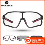 ROCKBROS Cycling Sunglasses Photochromic Road Bike UV400 Bicycle Eyewear MTB Mountain Bicycle Cycling Goggles