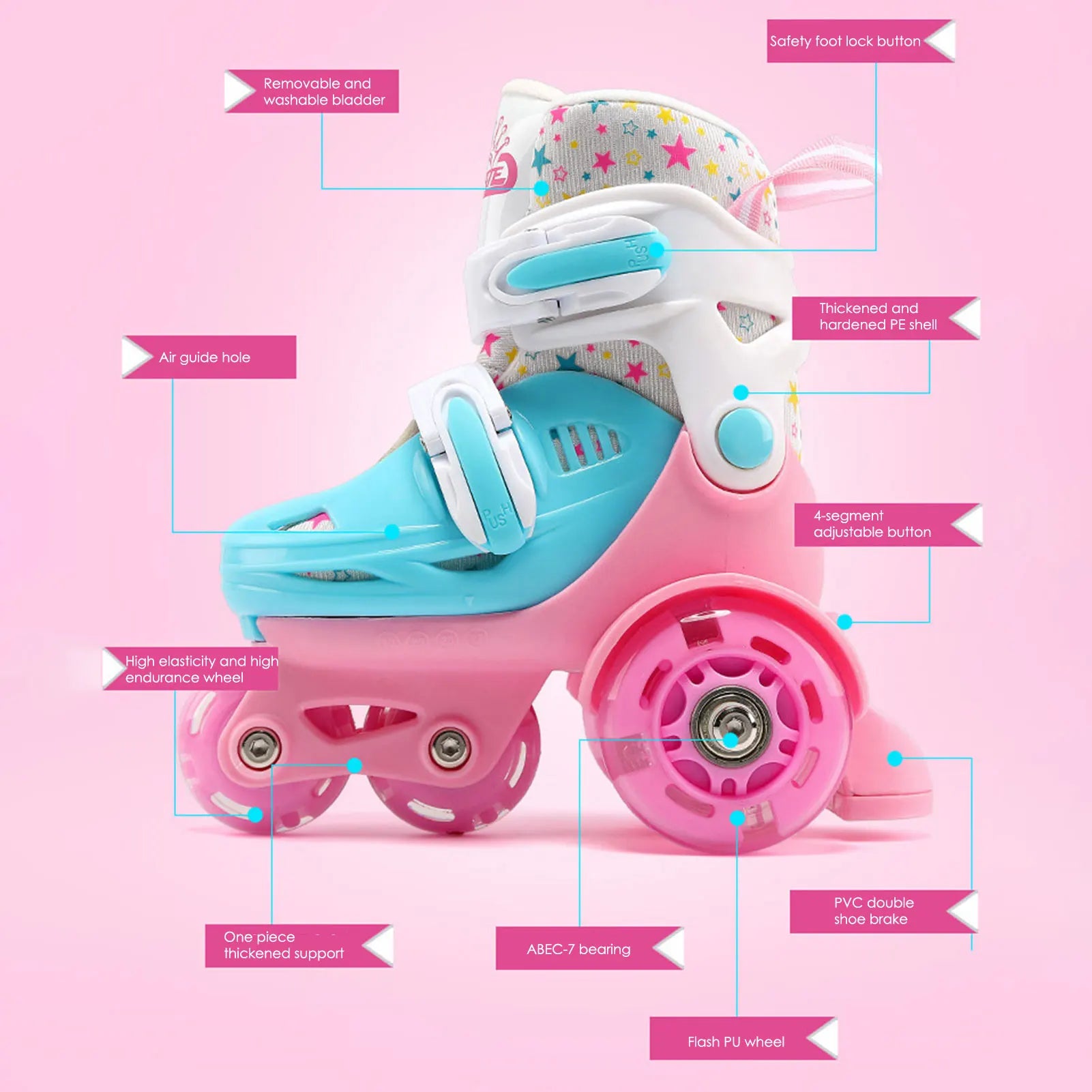 Rollerskates Kids , Shoes Wheels,
 Adult, Kids Boys Skate Adjustable